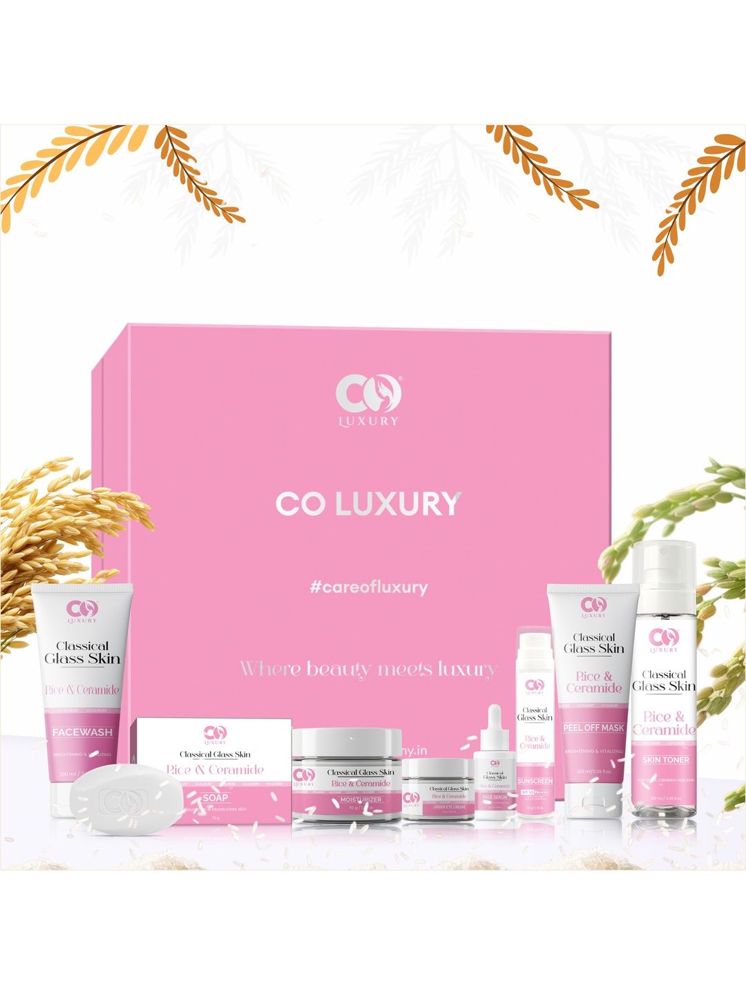 CO LUXURY Set Of 8 Korean Rice & Ceramide For Glowing Skincare Kit-picture-55