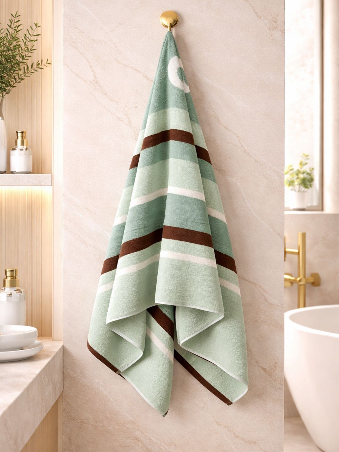 Portico Linia Lfr 500 Gsm Pure Cotton Green Large Bath Towel-image-33