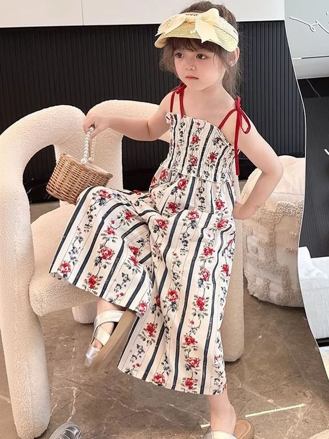 LULU & SKY Girls Striped Jumpsuit-image-32