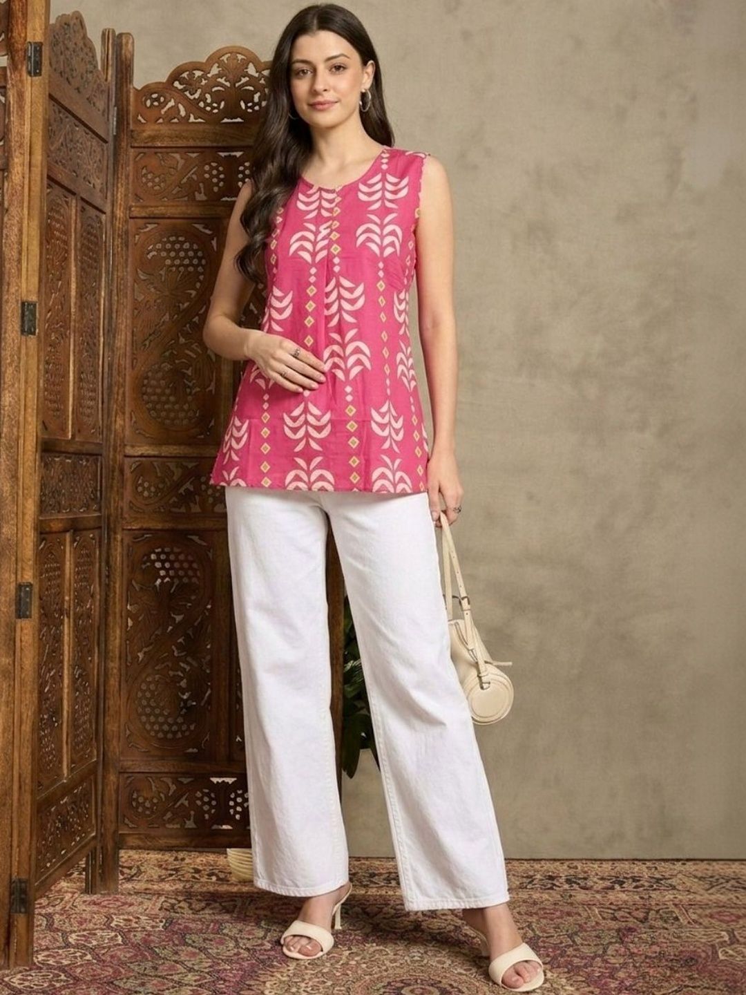 VANSIRI Print Ethnic Cotton Top