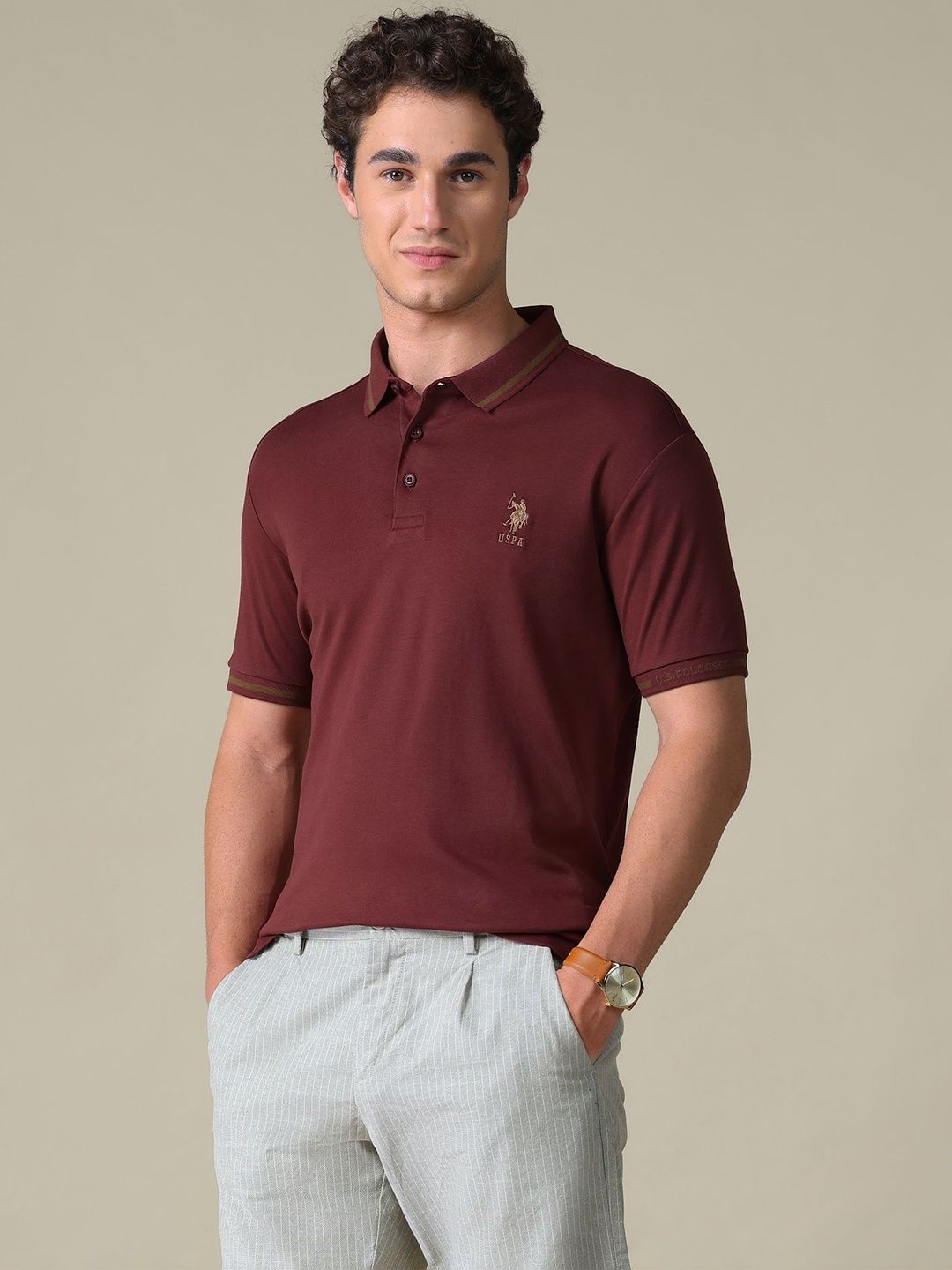 U.S. Polo Assn. Men Brand Logo Polo Collar T-shirt-picture-40