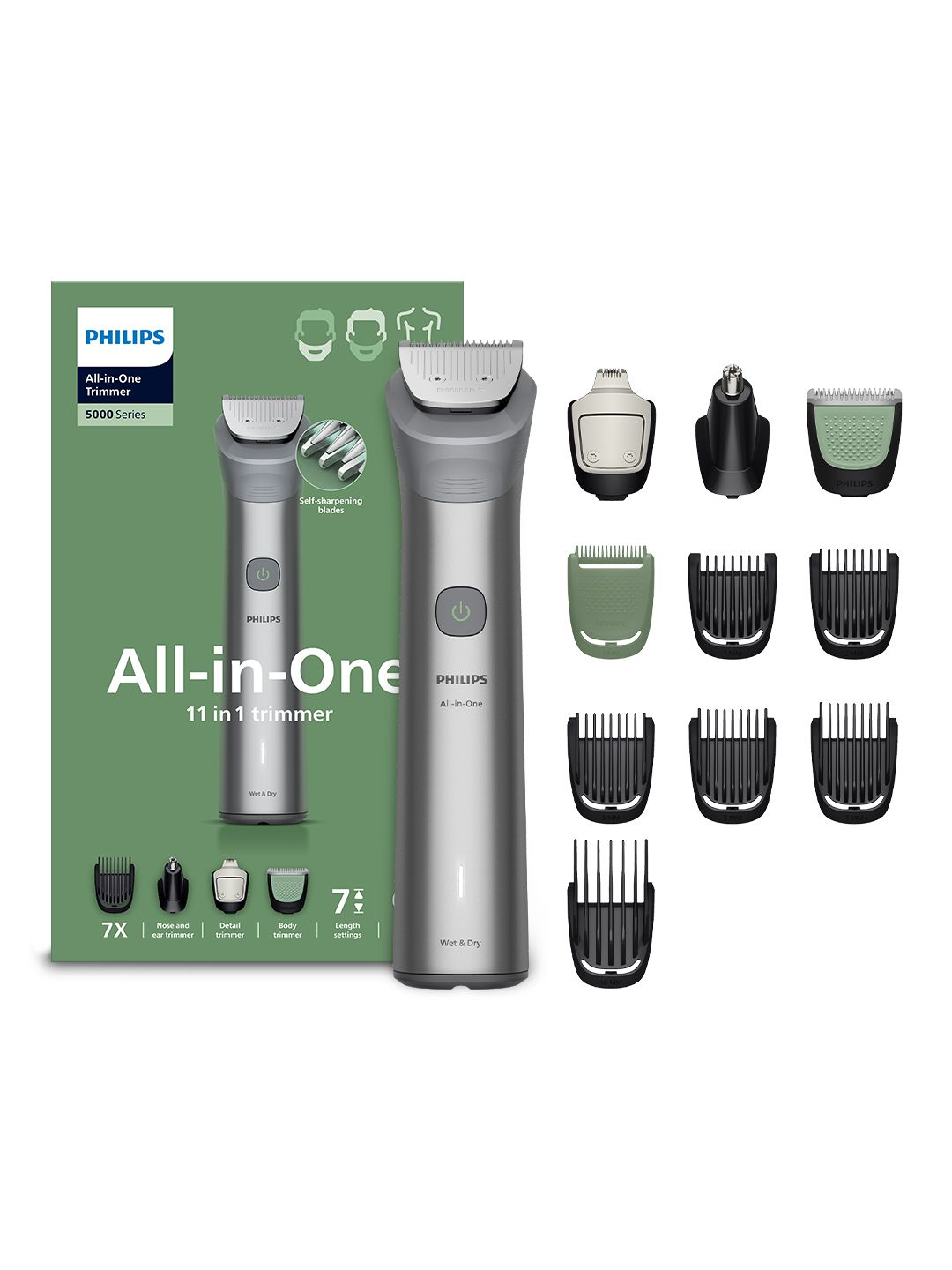 Philips MG5932/15 All in One Trimmer with 11 Attachments for Face-Hair & Body - Grey-picture-28