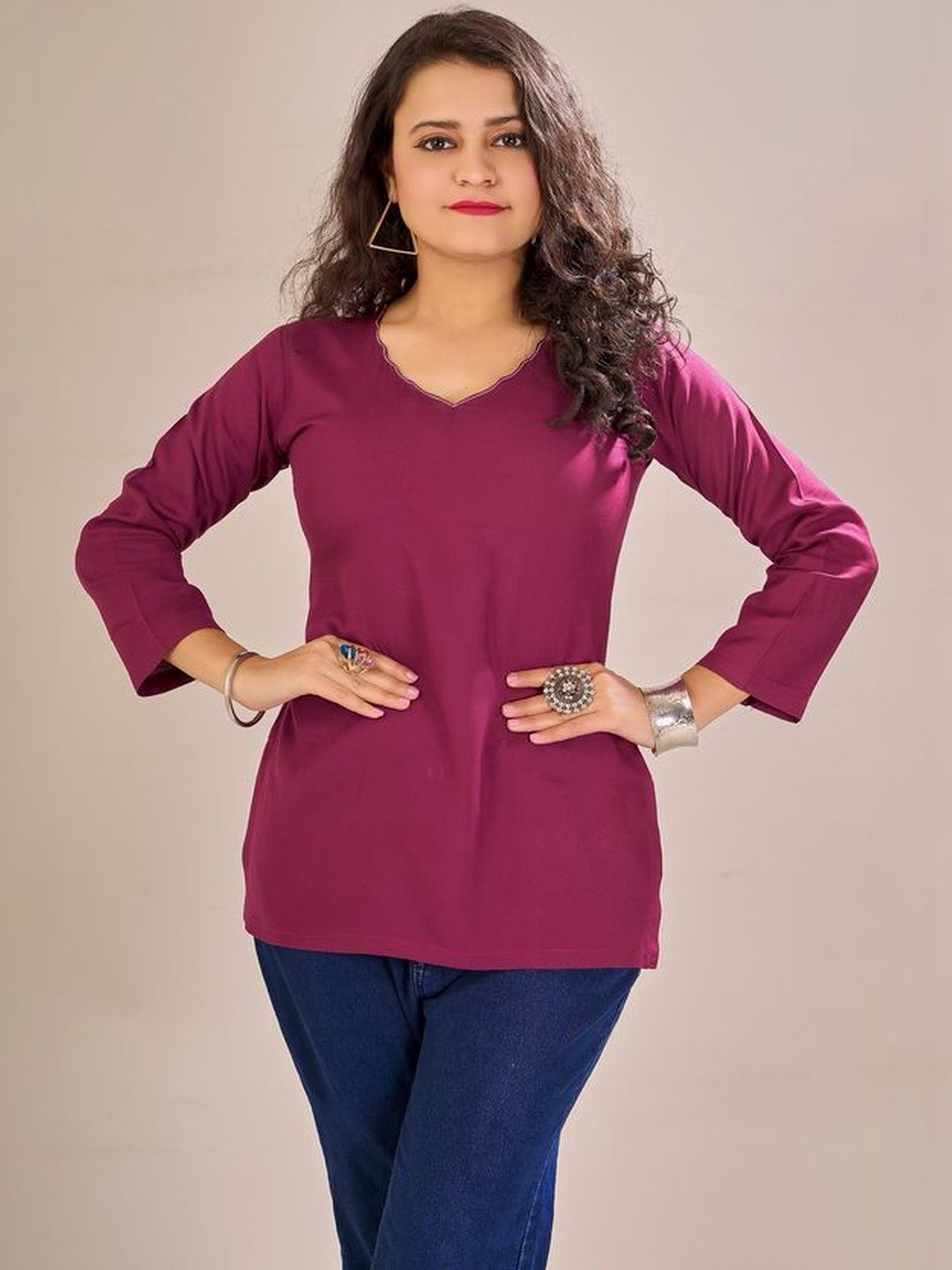 FULPARI V-Neck Kurti-picture-49