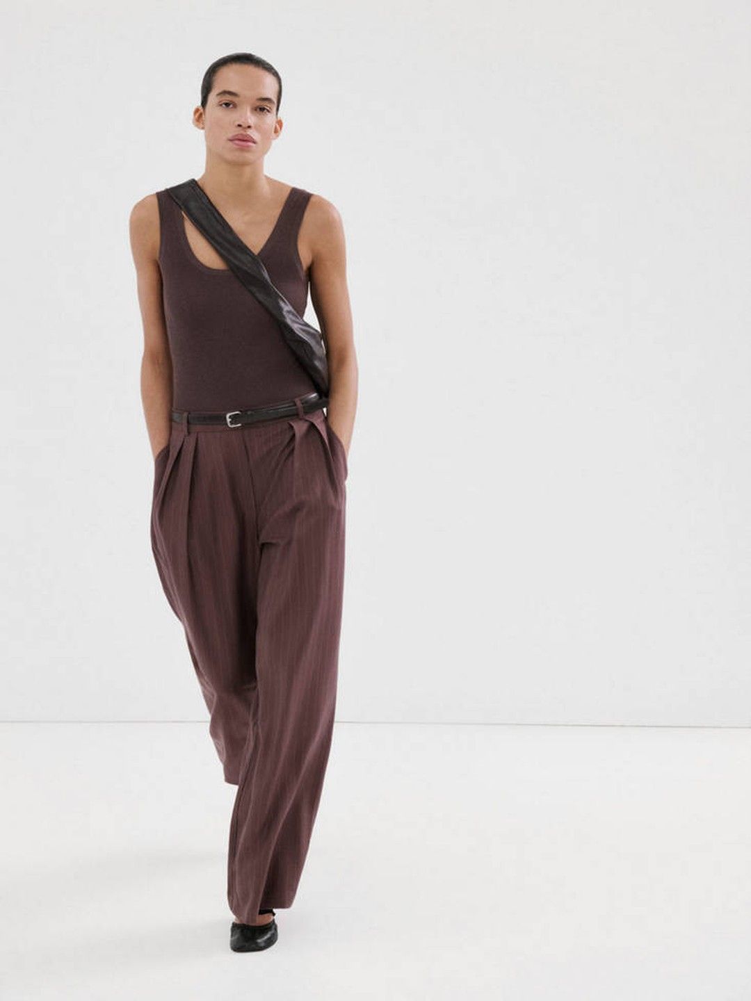 MANGO Striped Sleeveless Pleated Jumpsuit-picture-16