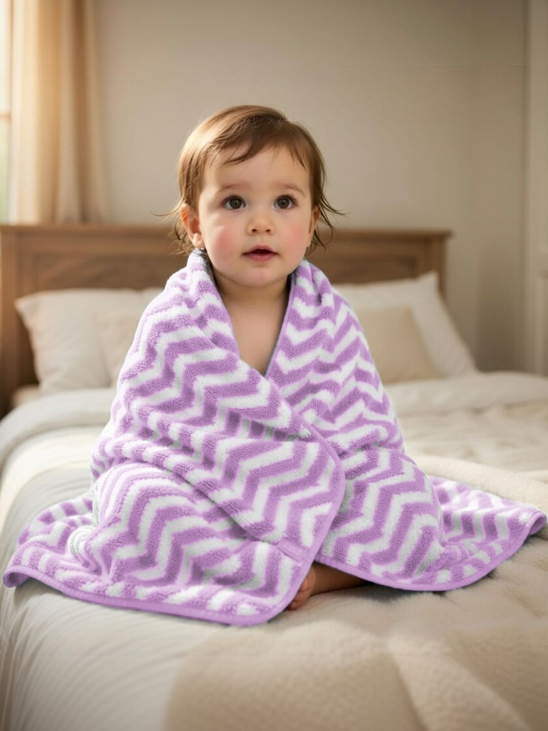 LUXEHOME INTERNATIONAL Lavender & Purple 1 Printed 250 GSM Bath Towel-image-15