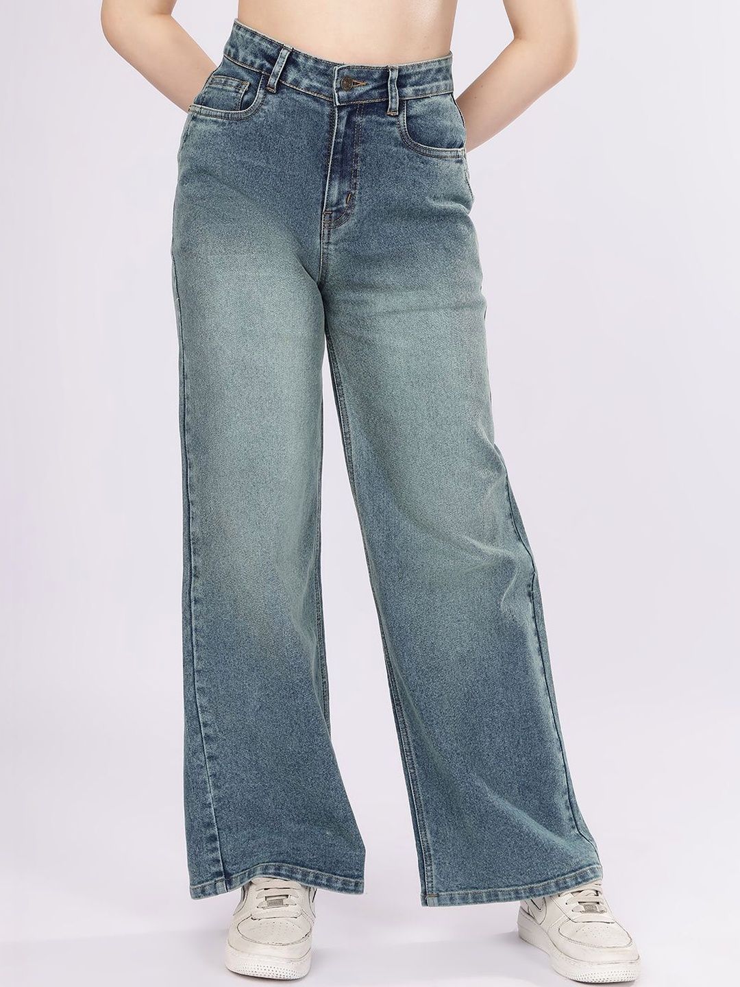 PUELLA Women Straight Fit High-Rise Light Fade Stretchable Jeans-picture-12
