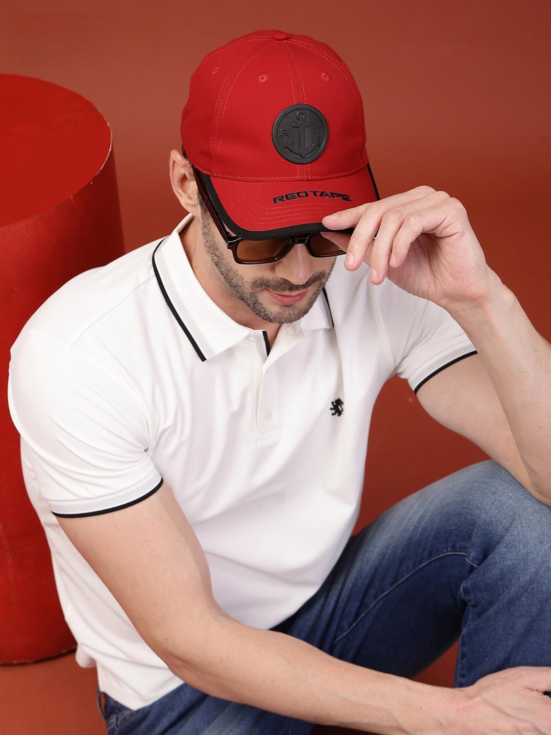 Red Tape Unisex Red Solid Polyester Baseball Cap with Adjustable Strap-picture-52