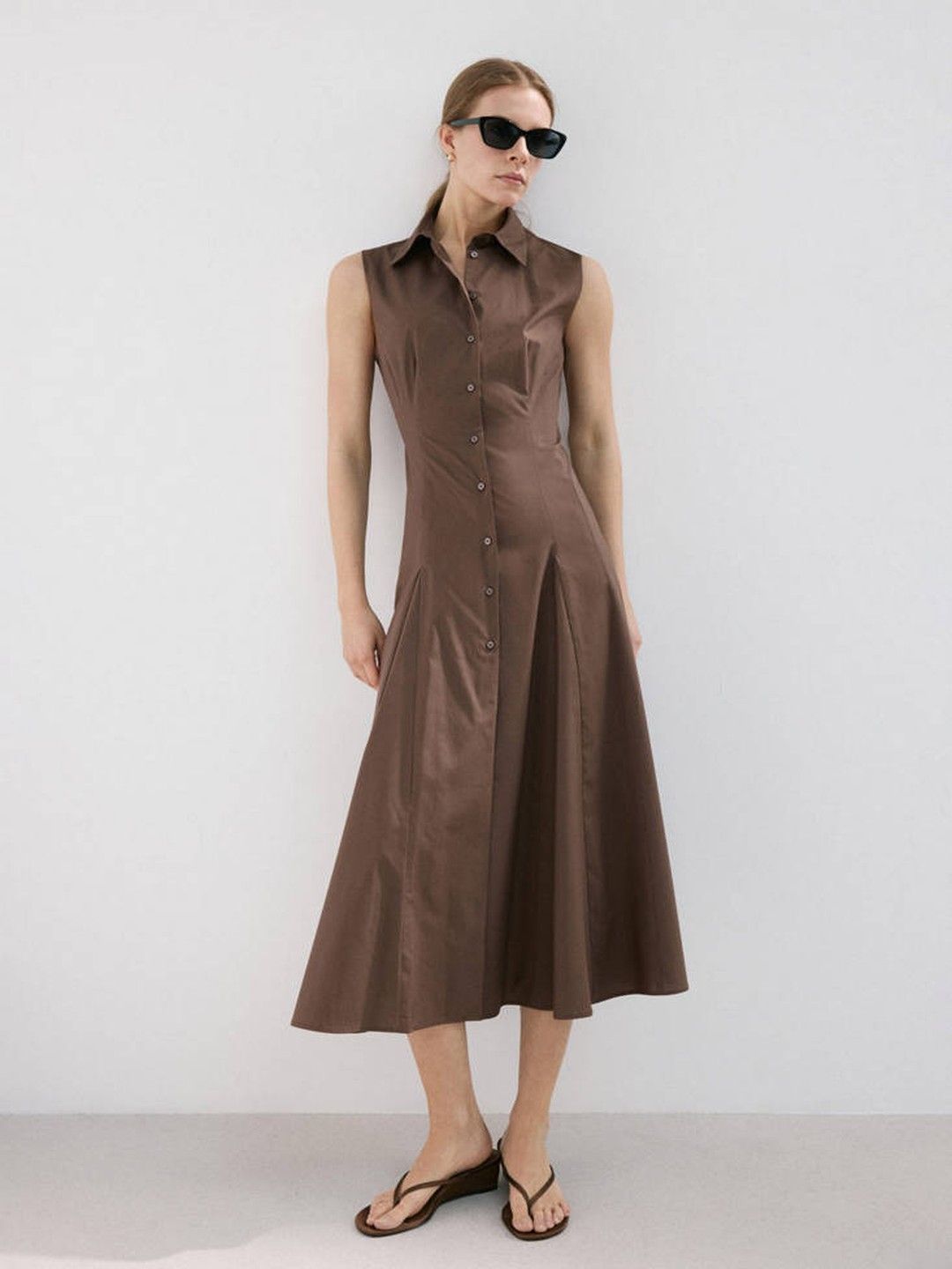 MANGO Shirt Collar A-Line Midi Dress-picture-26