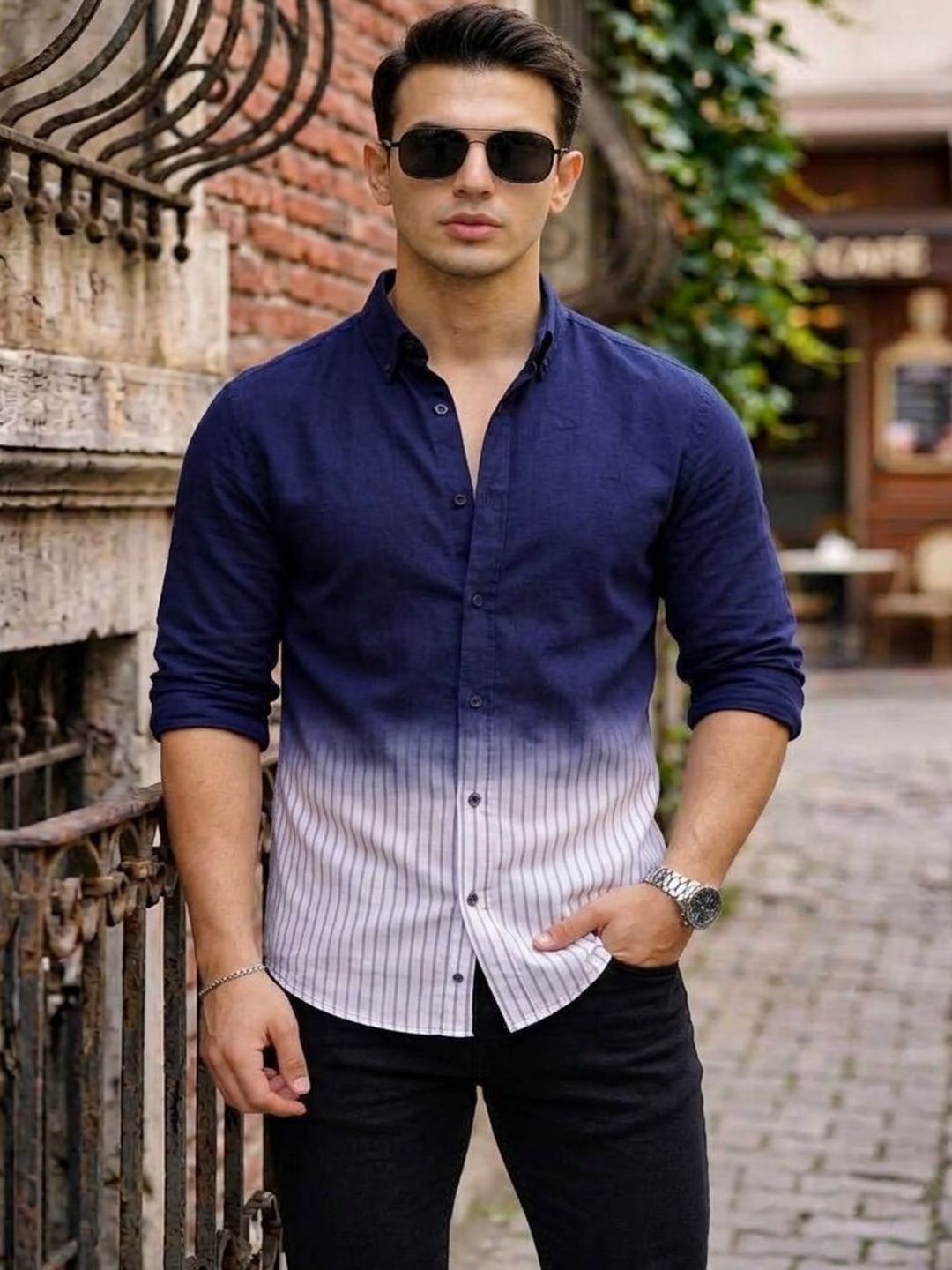 KLYZEE Men Classic Colourblocked Casual Shirt-picture-56