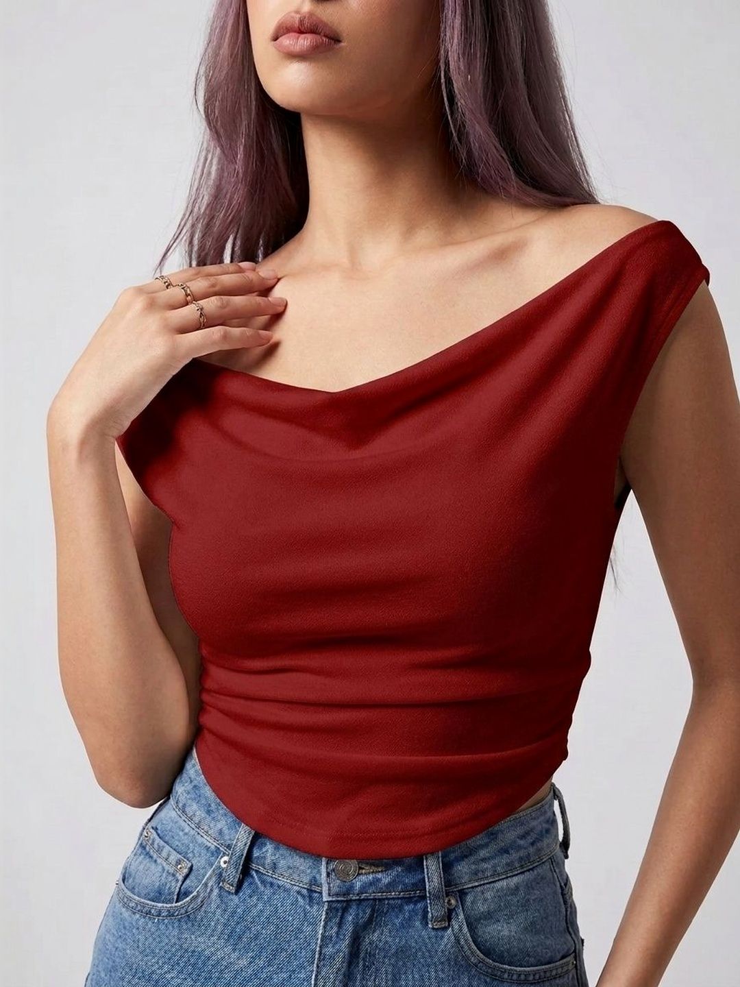 Istyle Can Cowl Neck Crop Top-picture-46
