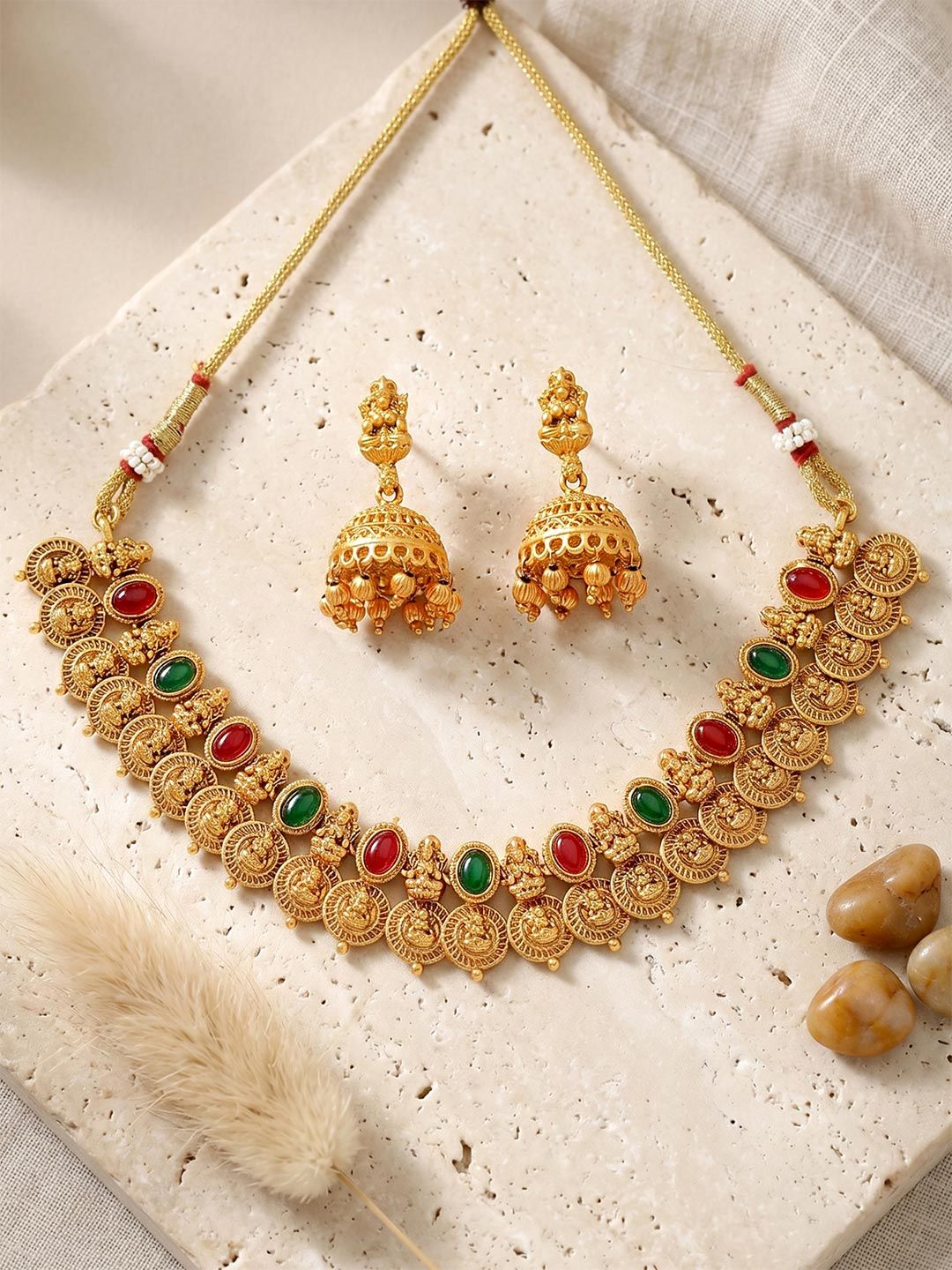 Karatcart Gold-Plated Kundan-Studded Jewellery Set