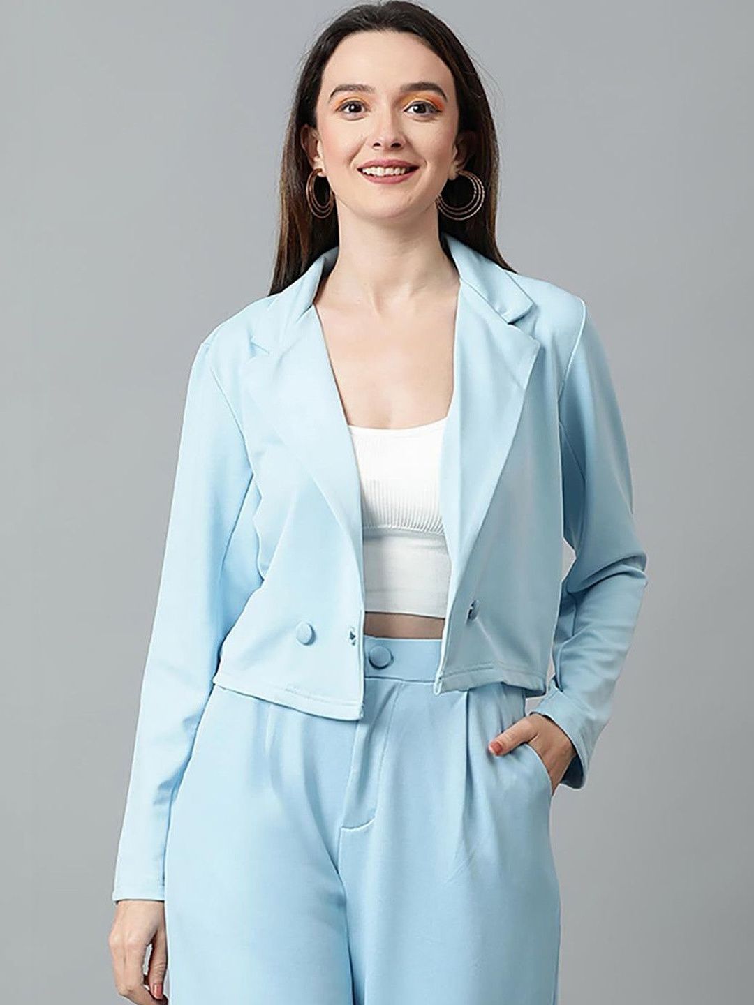 Stylecast X Kotty Notched Lapel Double-Breasted Blazers-picture-40