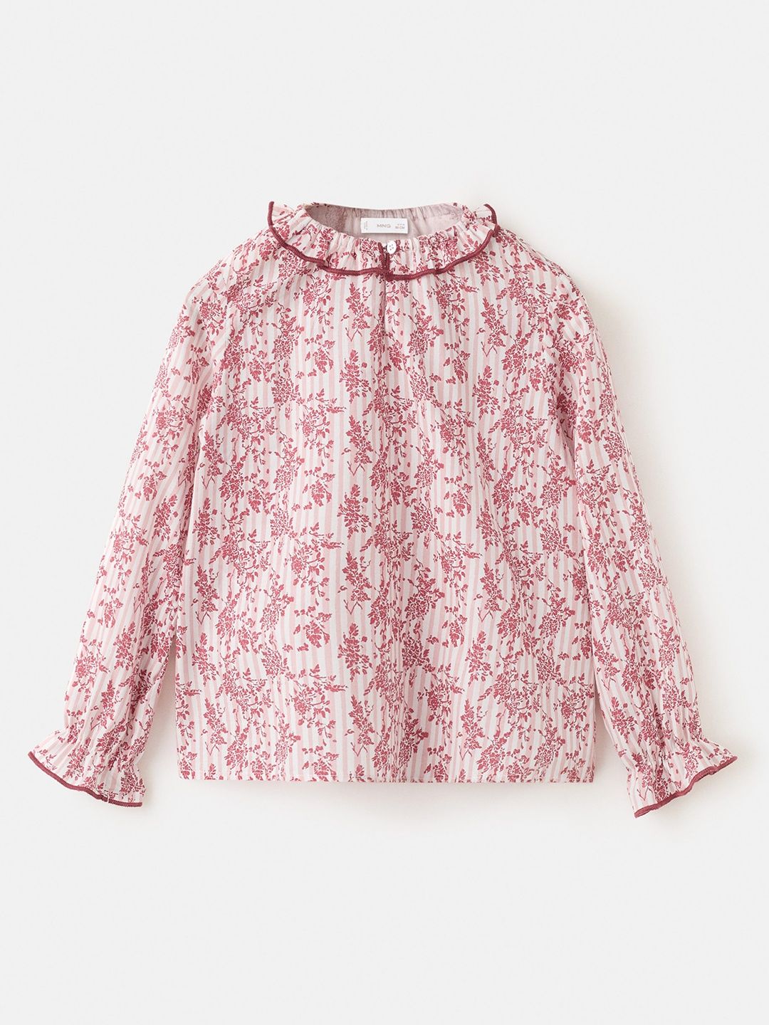 Mango Kids Girls Floral Printed Pure Cotton Tops-picture-44