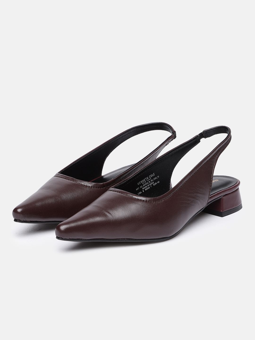 Kenneth Cole Leather Block Heeled Mules-image-11