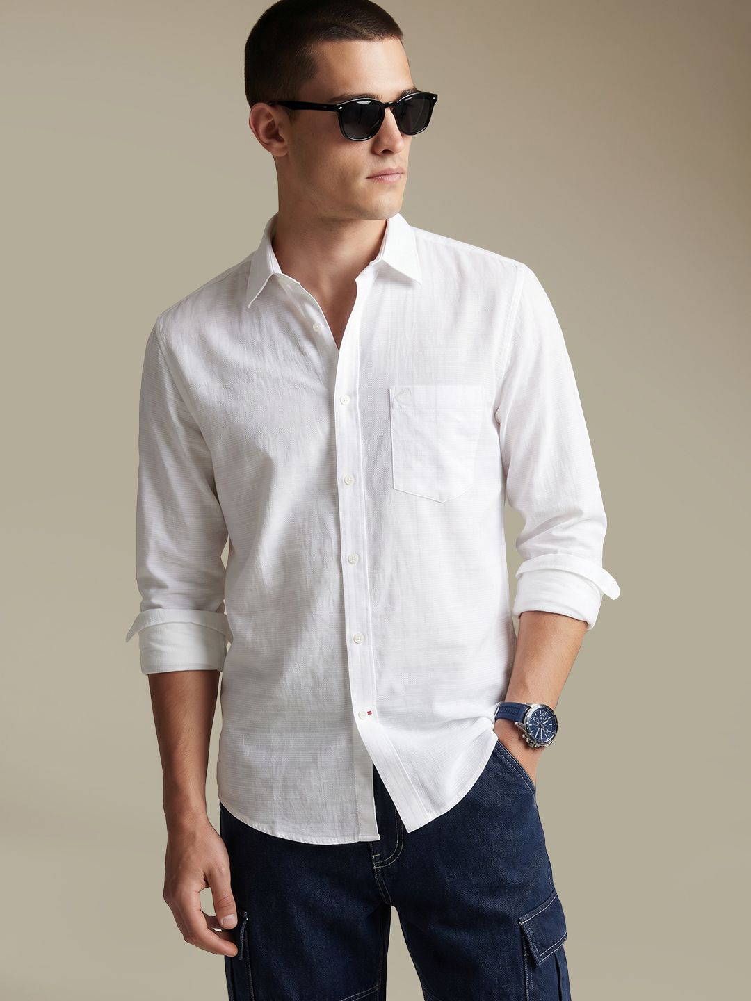 Being Human Spread Collar Pure Cotton Casual Shirt-picture-21