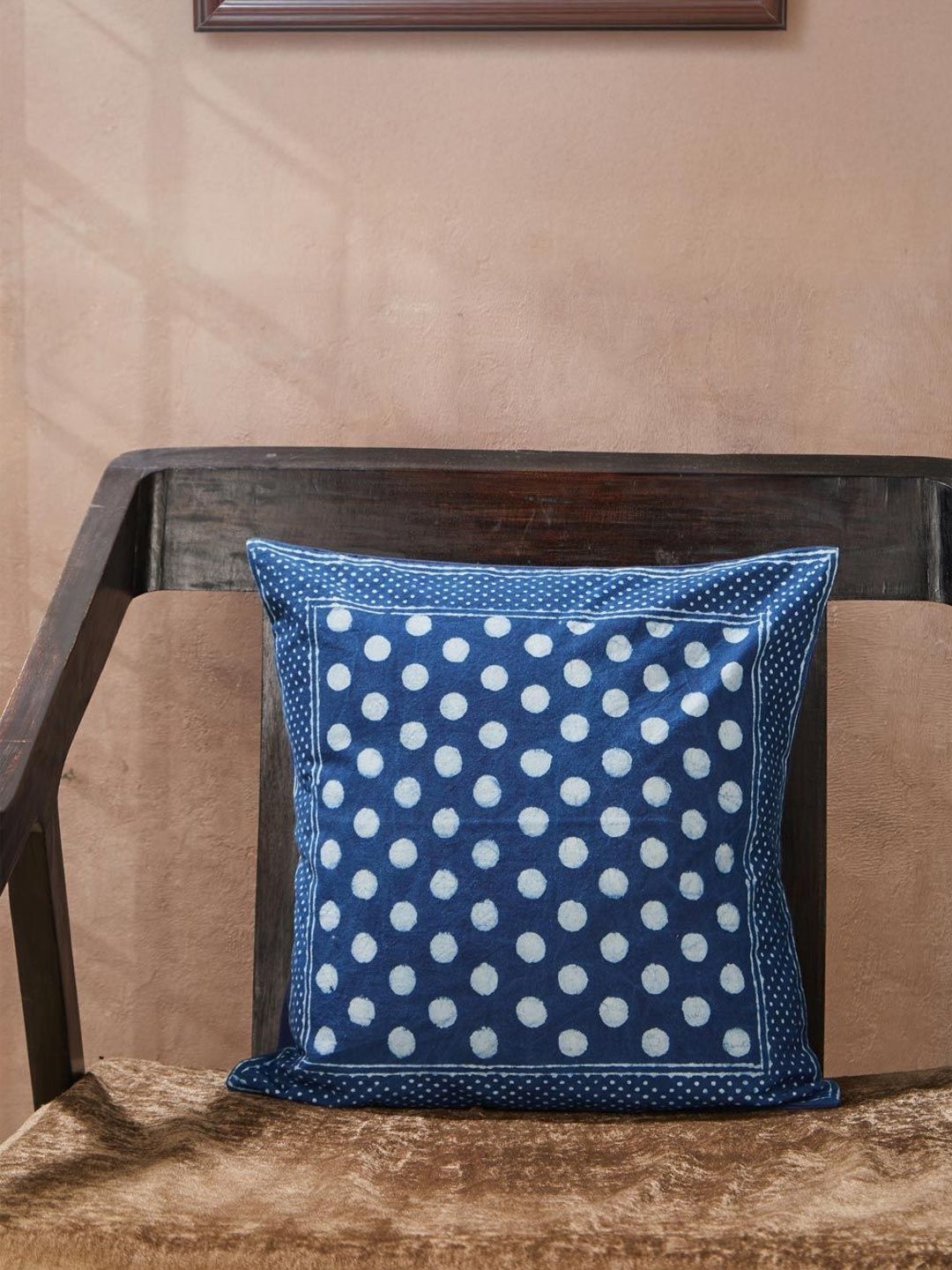 Fabindia Blue Square Cushion Covers-image-0