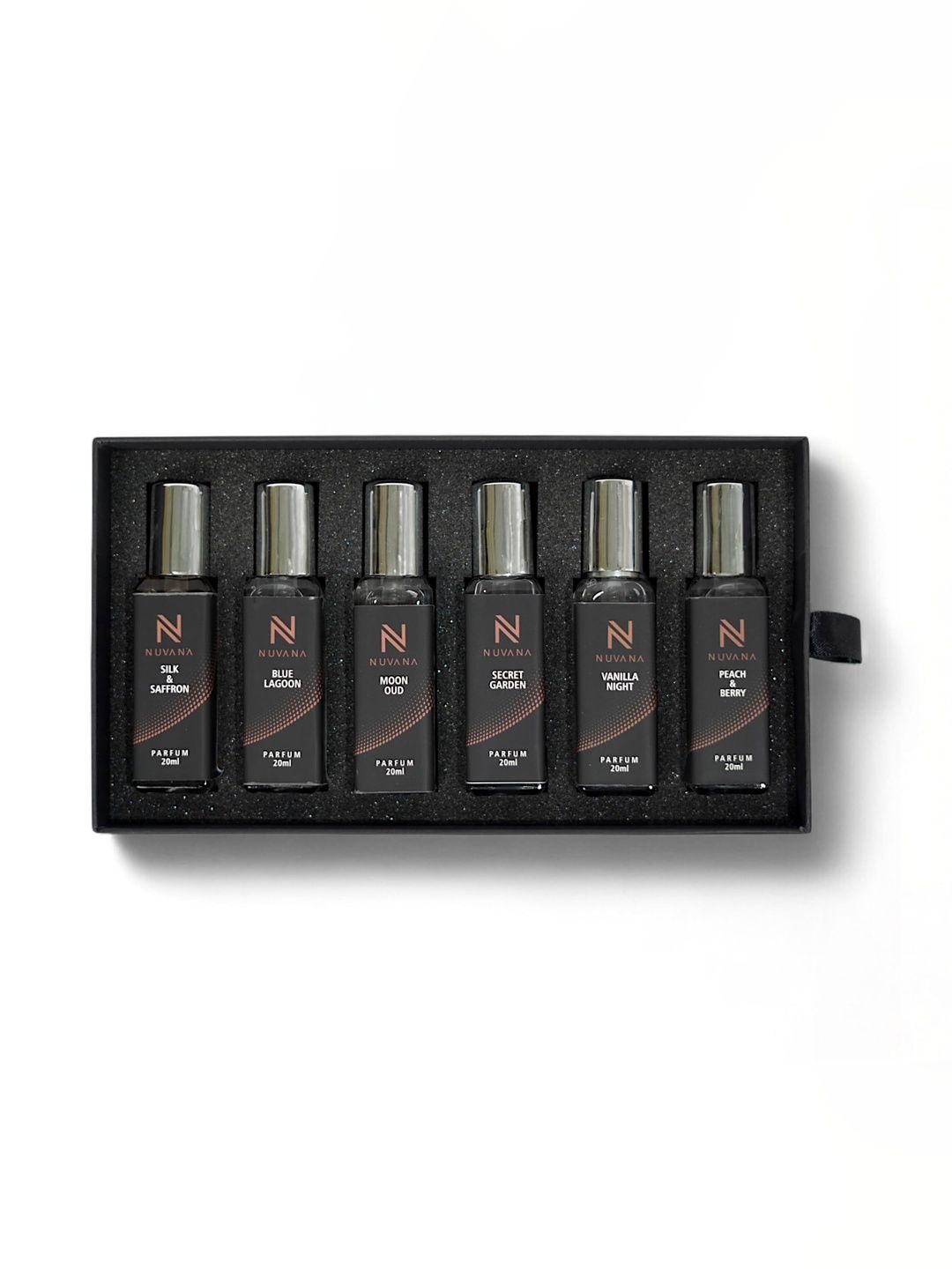 NUVANA Set Of 6 Silk & Saffro, Blue Lagoon & Moon Oud Long Lasting EDP - 20 ml Each-image-25