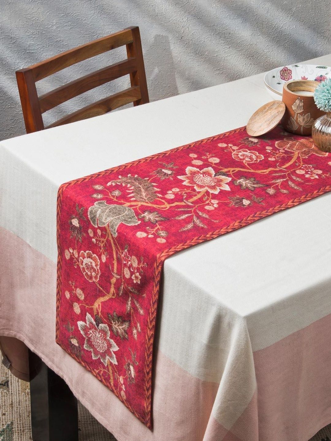 Fabindia Red Printed Pure Cotton Runners-picture-38