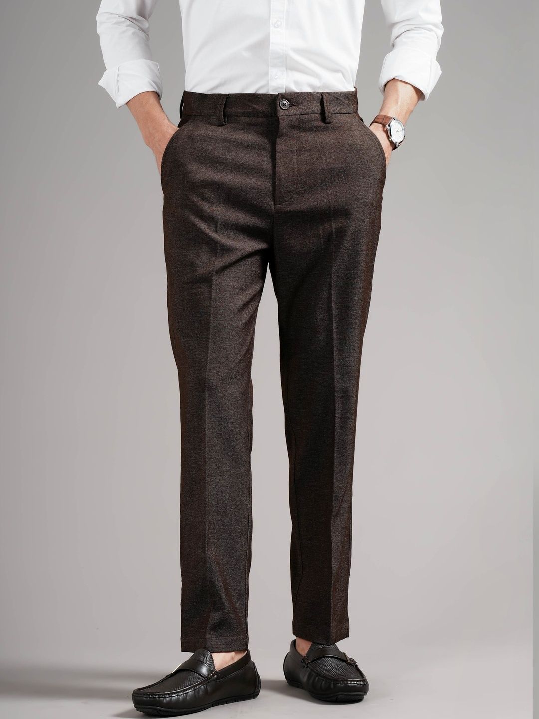 British Club Men Tailored Straight Fit Low-Rise Trousers-picture-21