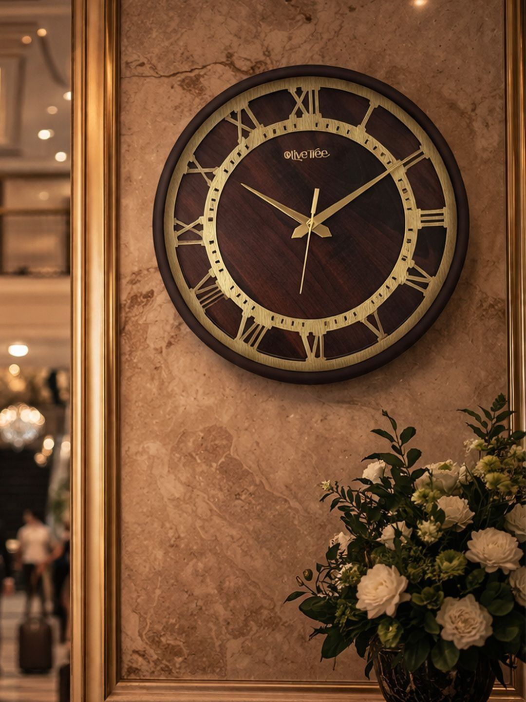 OLIVE TREE Brown & Brown Contemporary Wall Clock-image-11