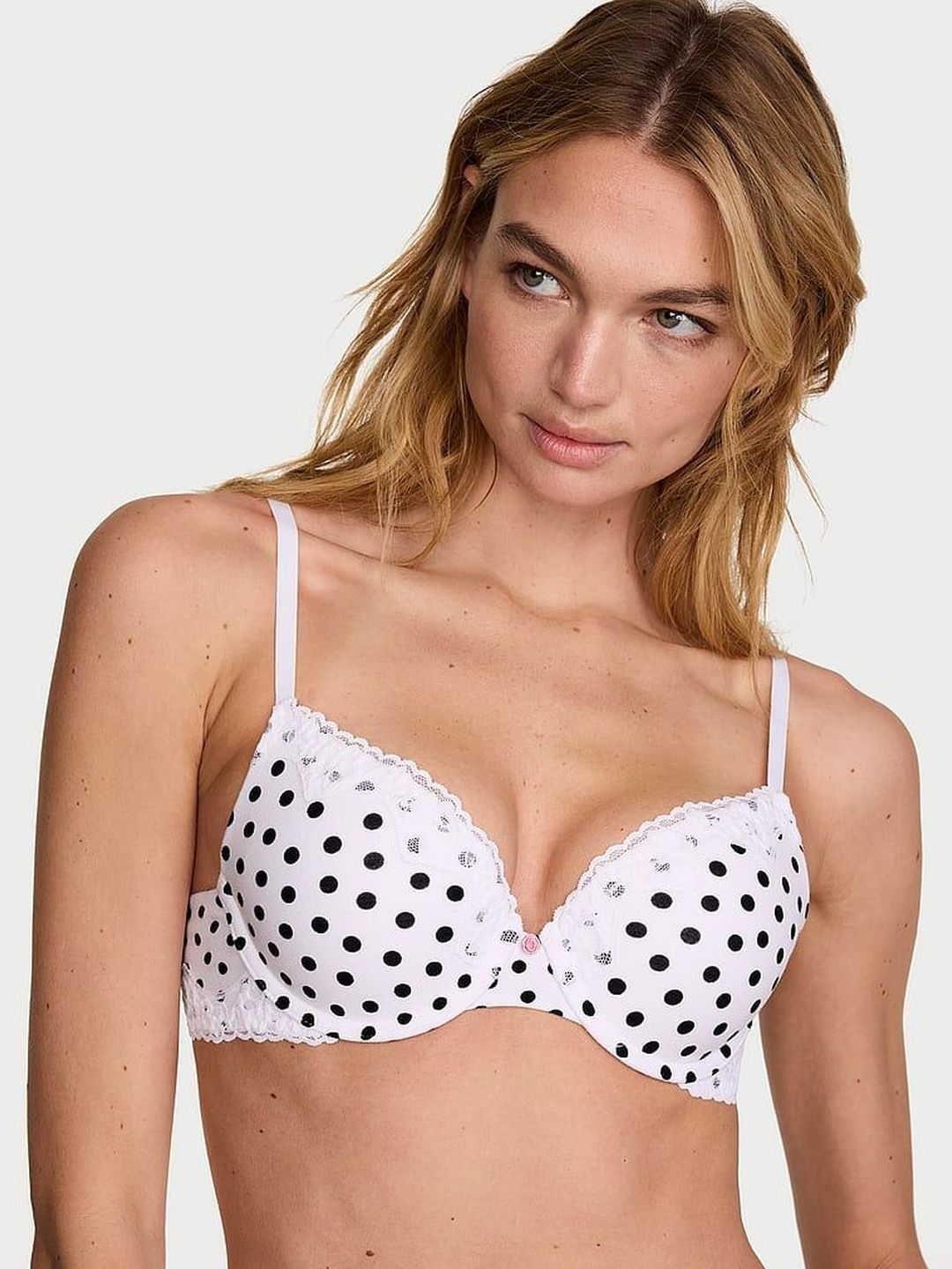 Victoria's Secret Polka Dot Bra Medium Coverage Underwired Heavily Padded-picture-18