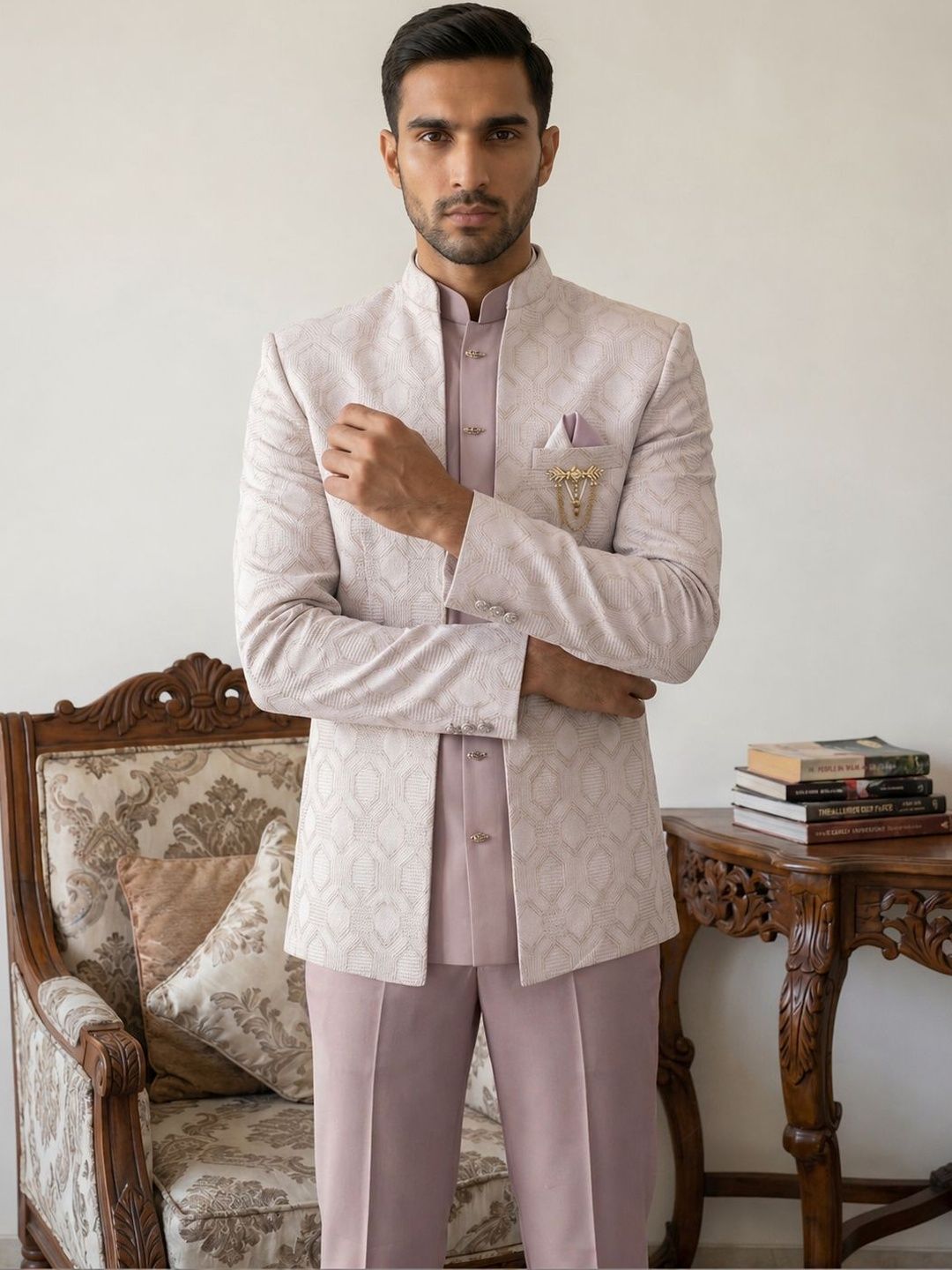 Jompers Jacquard Ethnic Indo-Western Set-picture-34