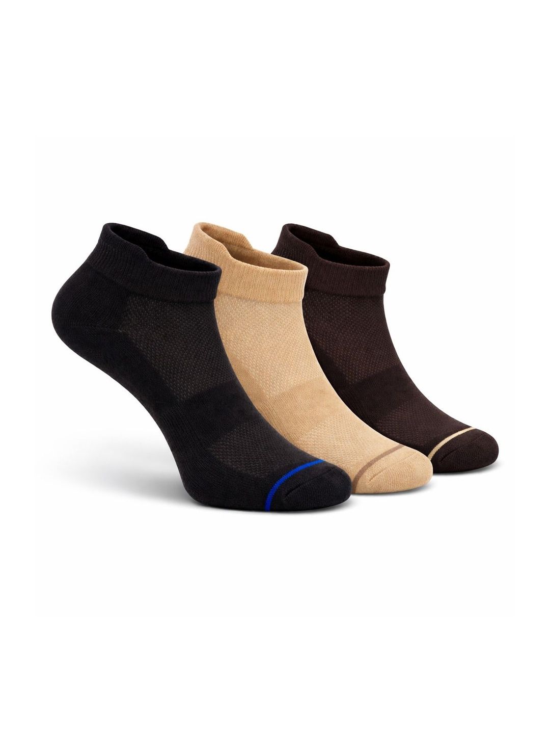 USOXO Unisex Pack of 3 Colourblocked Ankle Length Socks-picture-31