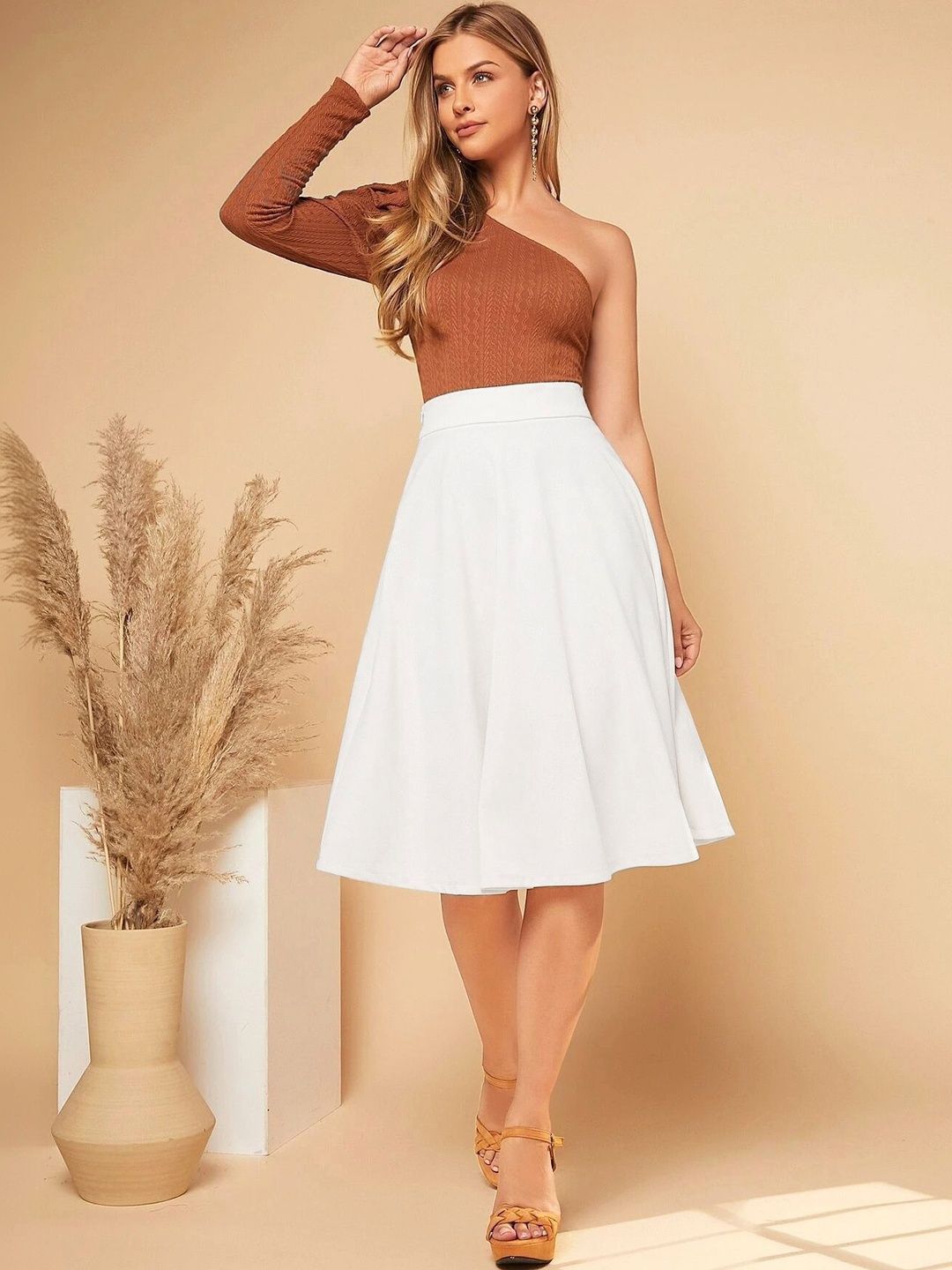 Stylecast X Slyck Women Midi A-Line Skirt-picture-21