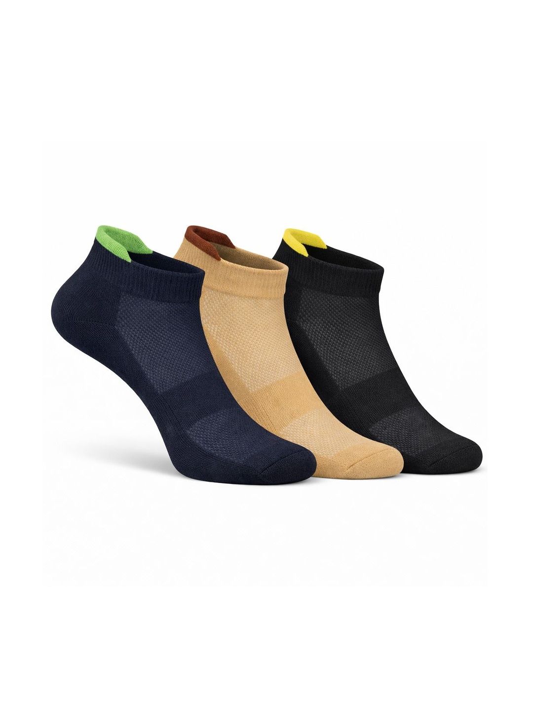 USOXO Unisex Pack of 3 Colourblocked Ankle Length Socks-picture-34