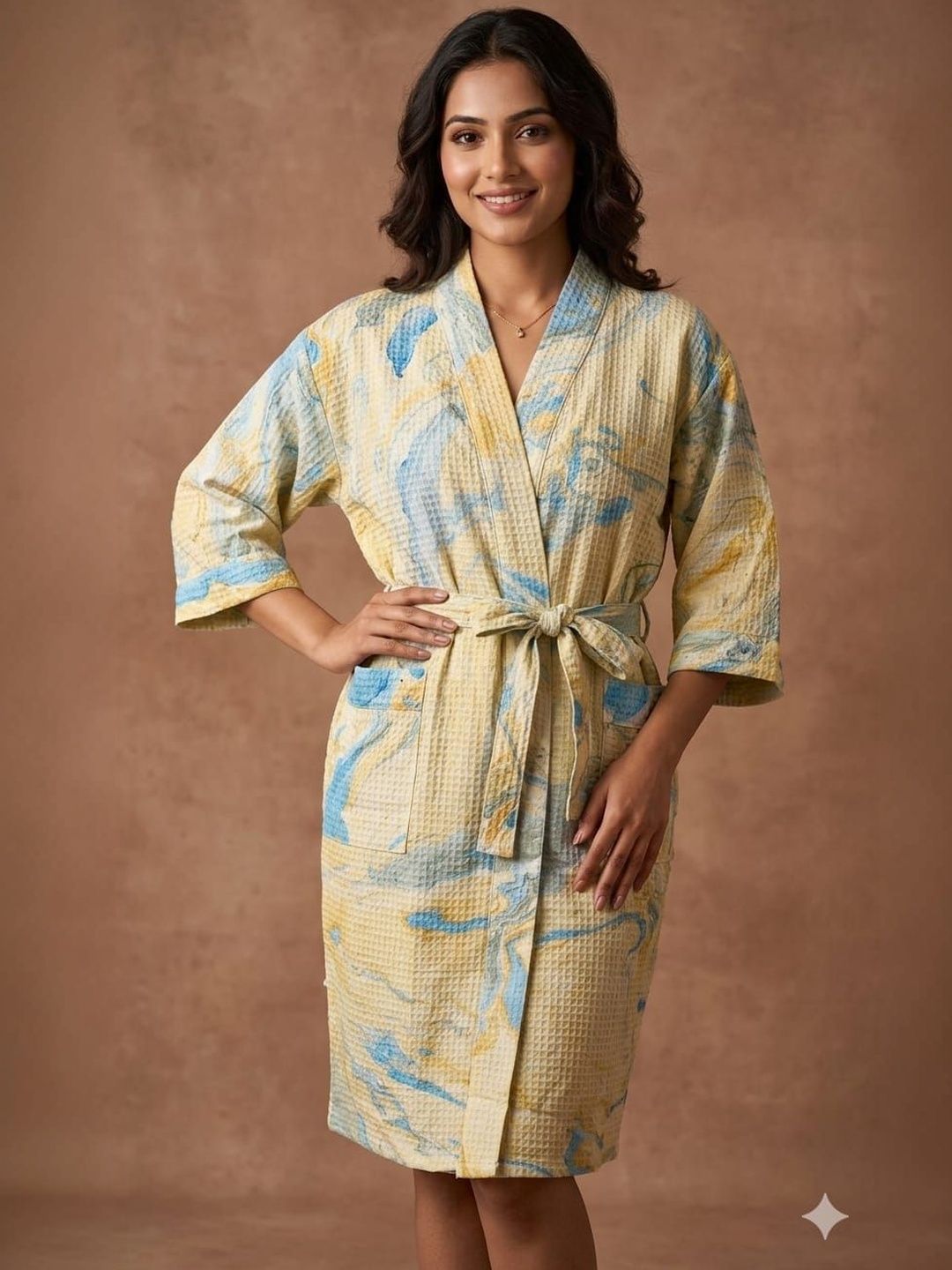 Gulaab Jaipur Printed Cotton Midi Bath Robe & Wraps-image-23