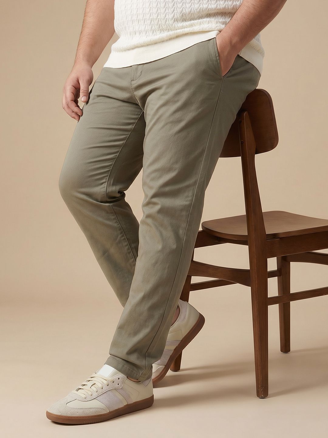 Thomas Scott Men Plus Size Mid Rise Pure Cotton Trousers-picture-20