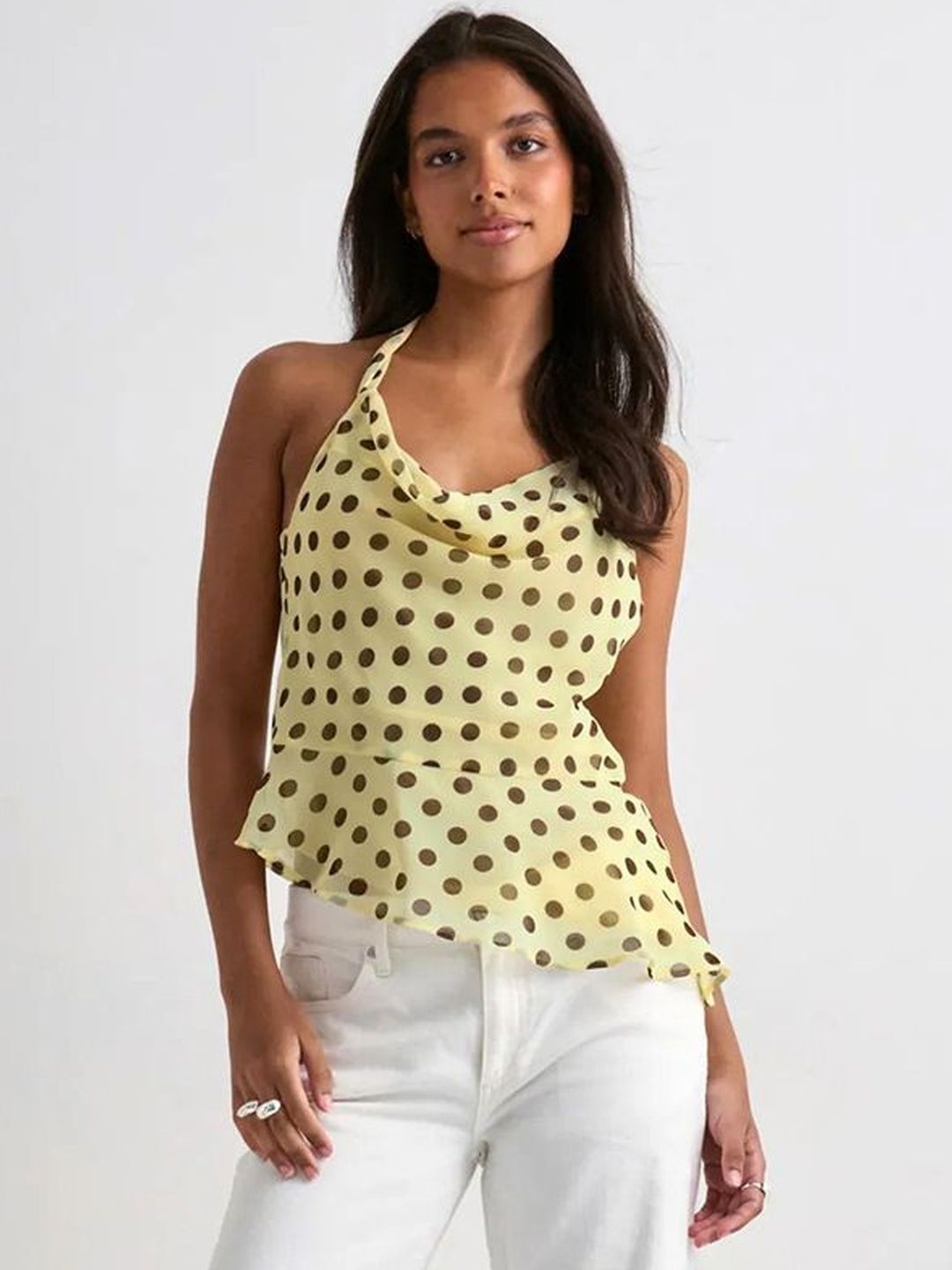 Suo Polka Dot Print Halter Neck Top-picture-40