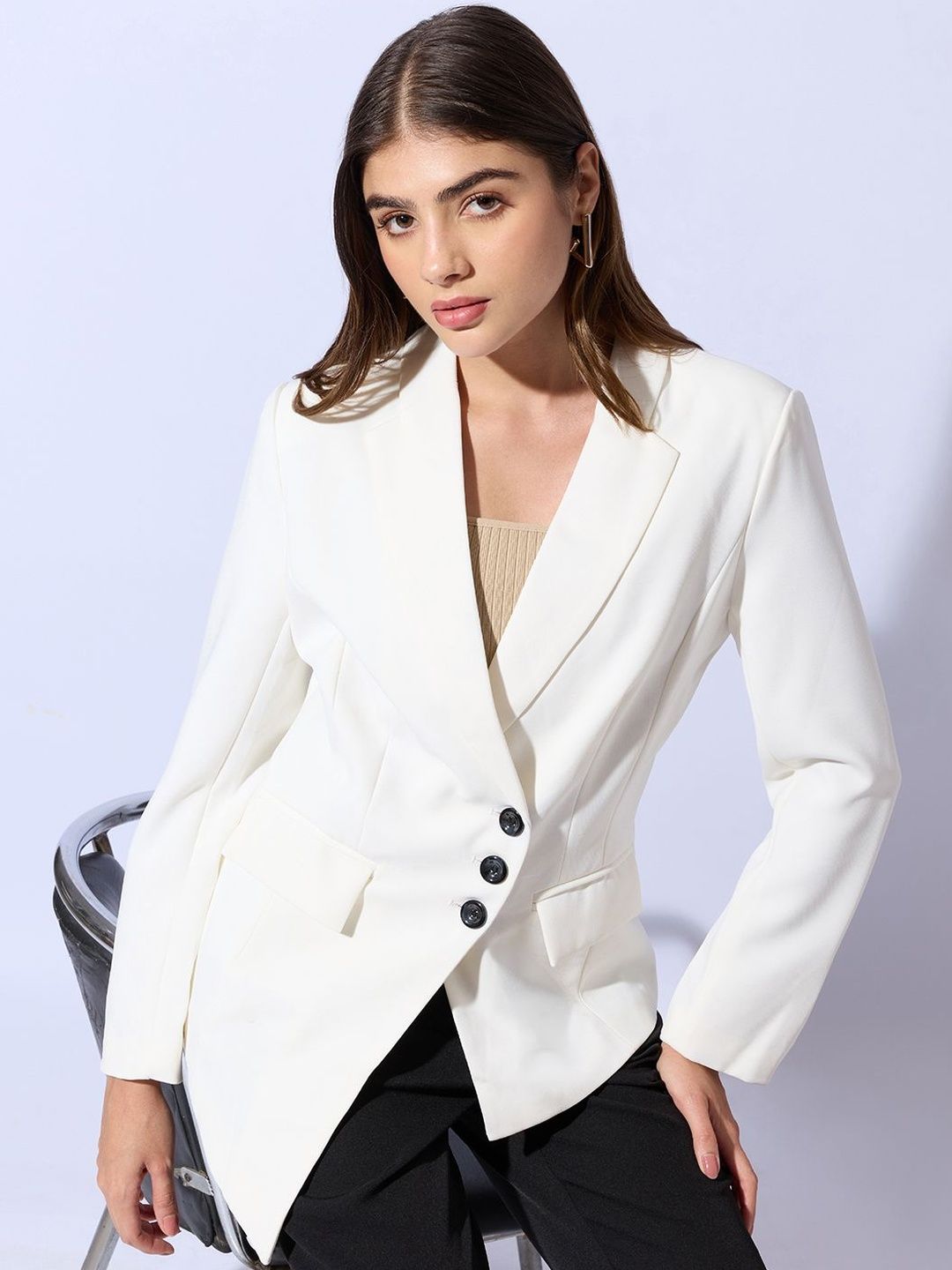 SHOWOFFFF Notched Lapel Single-Breasted Tailored Fit Formal Blazers-picture-25
