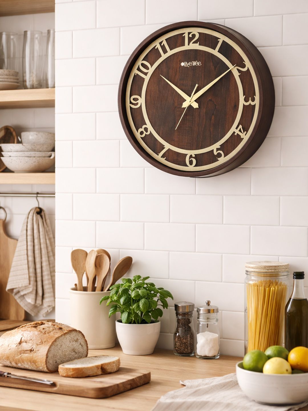 OLIVE TREE Brown & Brown Textured Wall Clock-picture-10