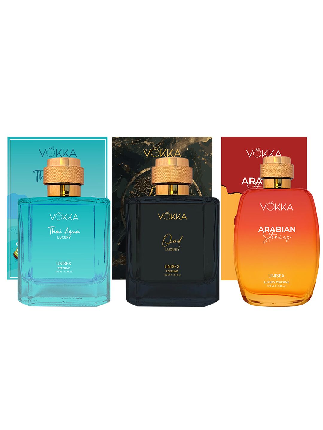 VOKKA Set Of 3 Thai Aqua Oud & Arabian Long Lasting Eau De Parfum - 100 ml Each-picture-4