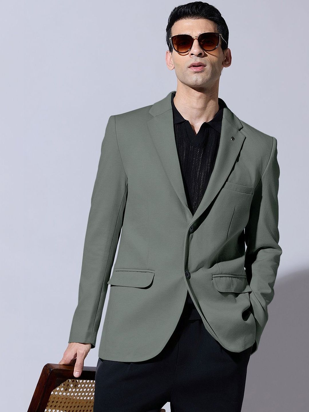 SHOWOFFFF Notched Lapel Single-Breasted Tailored Fit Formal Blazers-picture-27