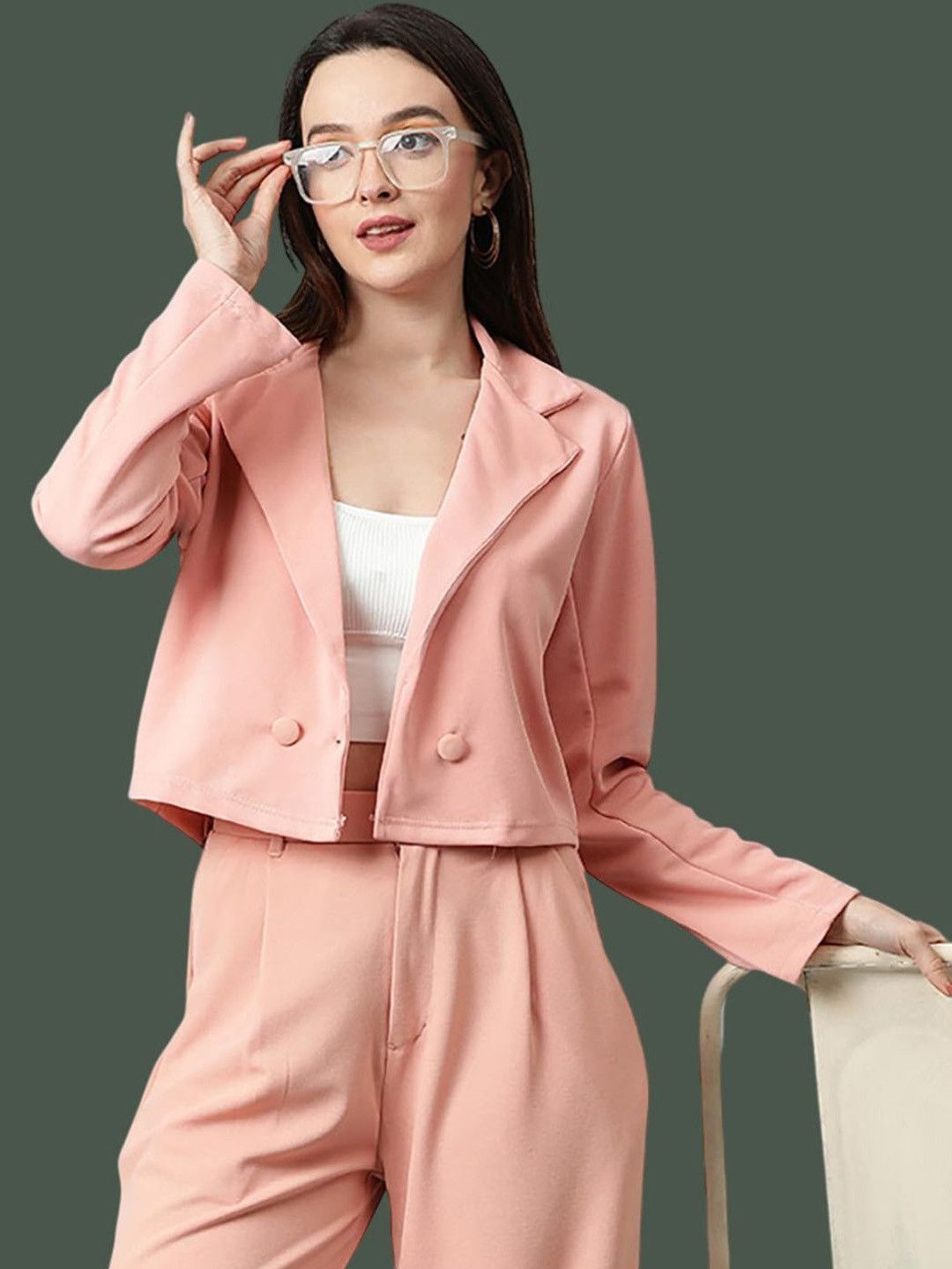 Stylecast X Kotty Shawl Collar Open Front Casual Blazers-image-42