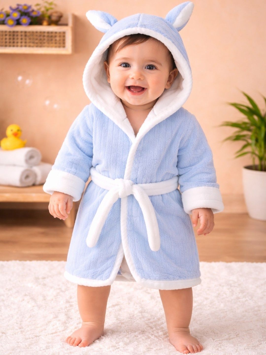 The Little Lookers Kids Microfibre Knee Length Hooded Bath Robe-image-26