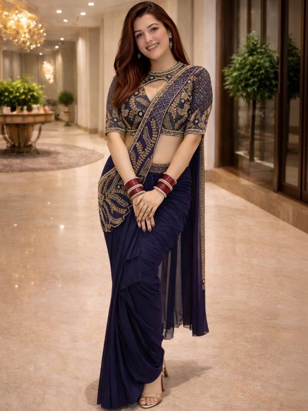 The Loomira Ethnic Motifs Embroidered Art Silk Designer Saree-picture-38
