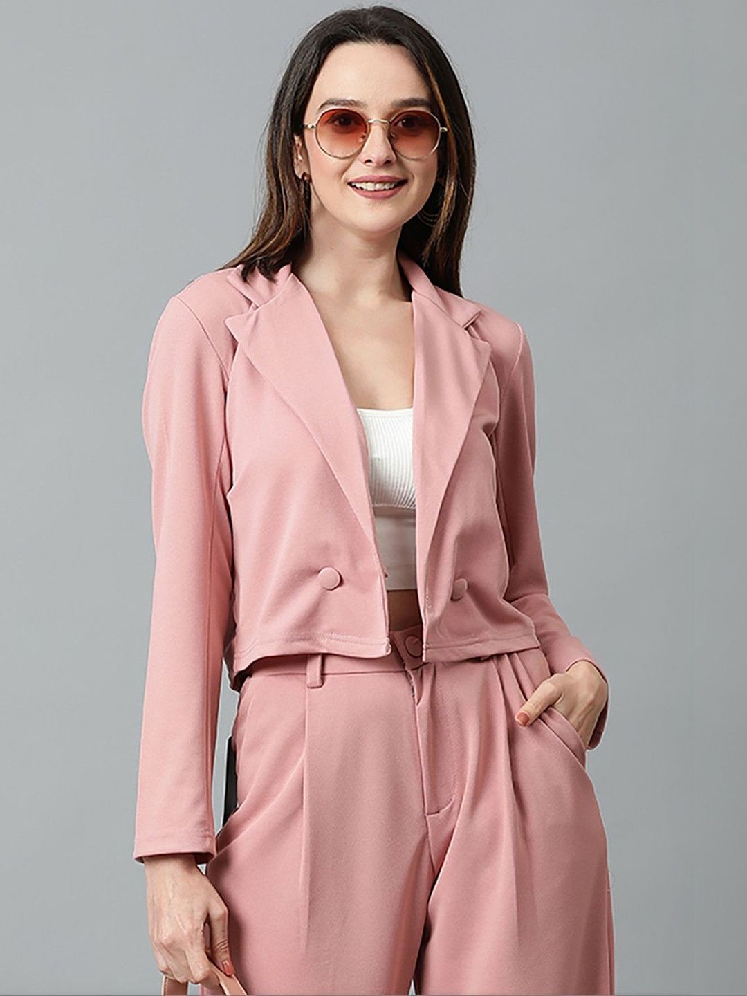 Stylecast X Kotty Notched Lapel Double-Breasted Blazers-picture-58