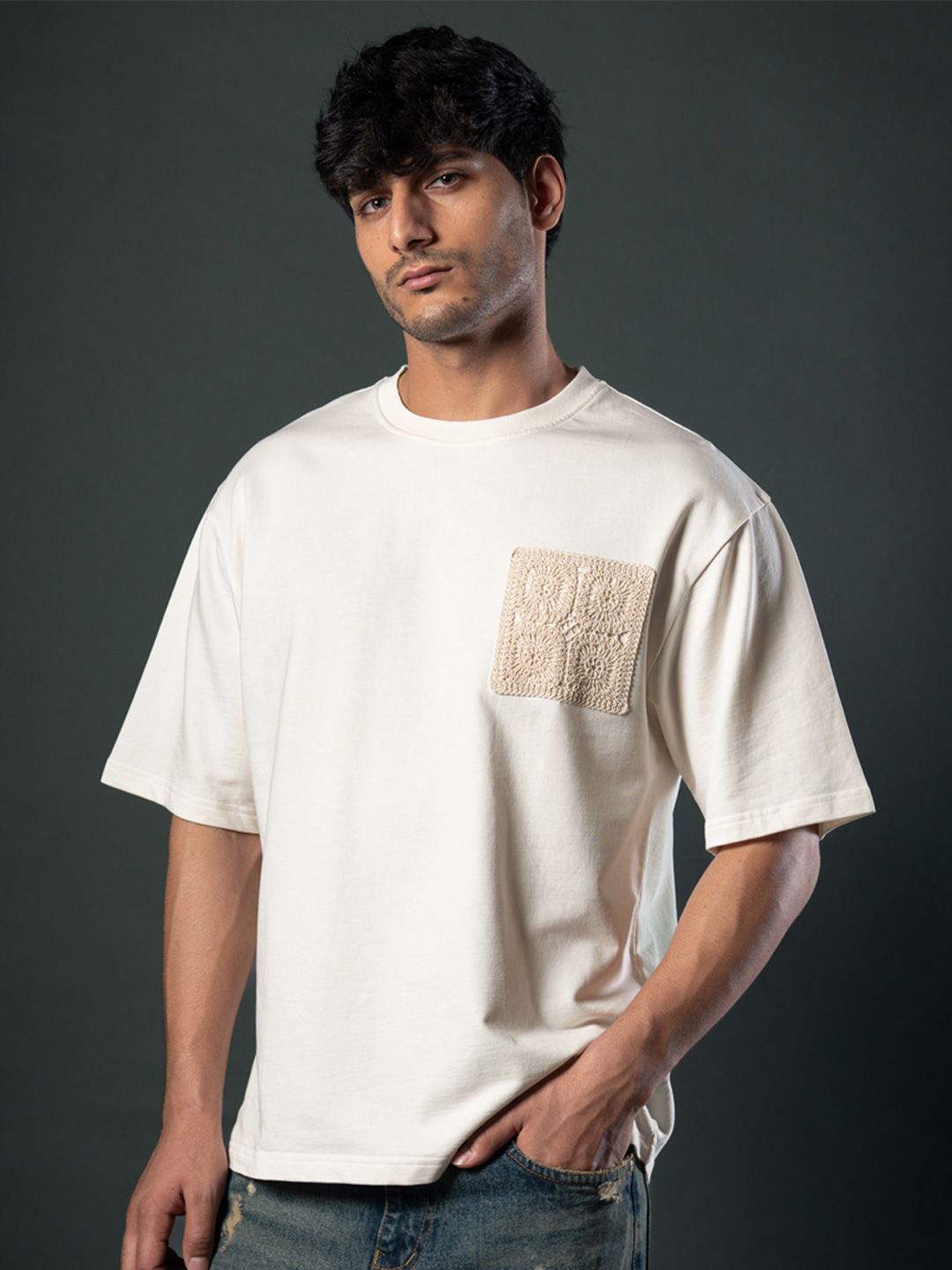 Powerlook Men Drop-Shoulder Sleeves T-shirt-image-15