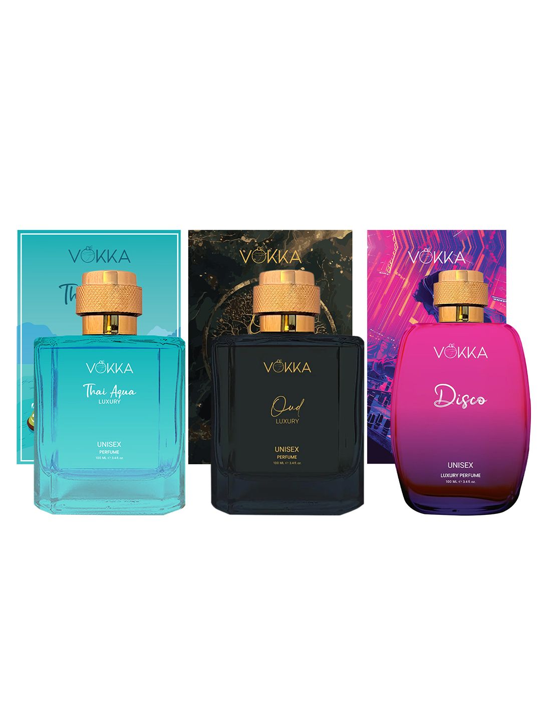 VOKKA Set Of 3 Thai Aqua Oud & Disco Long Lasting Eau De Parfum - 100 ml Each-picture-34