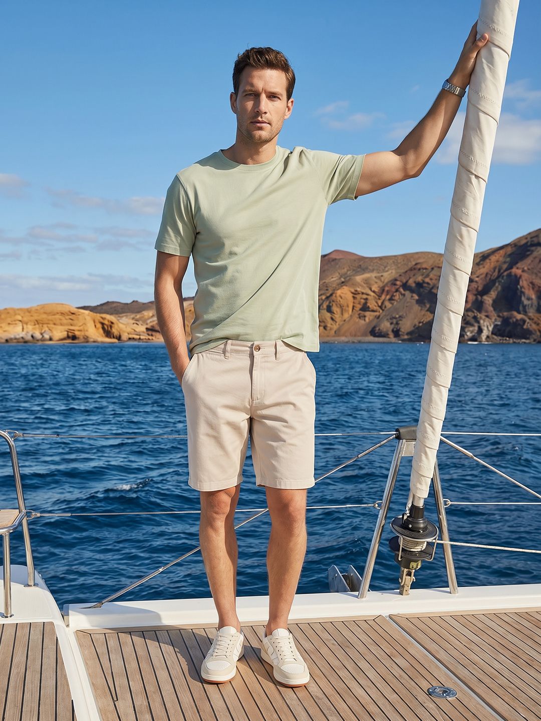 Nautica Men Regular Fit Pure Cotton Shorts-picture-32