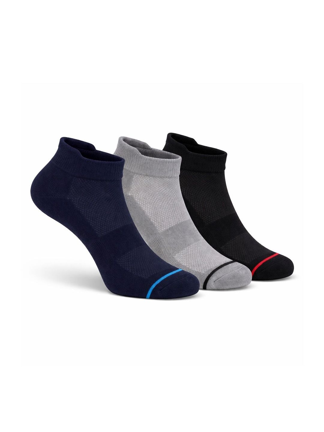 USOXO Unisex Pack of 3 Colourblocked Ankle Length Socks-picture-38