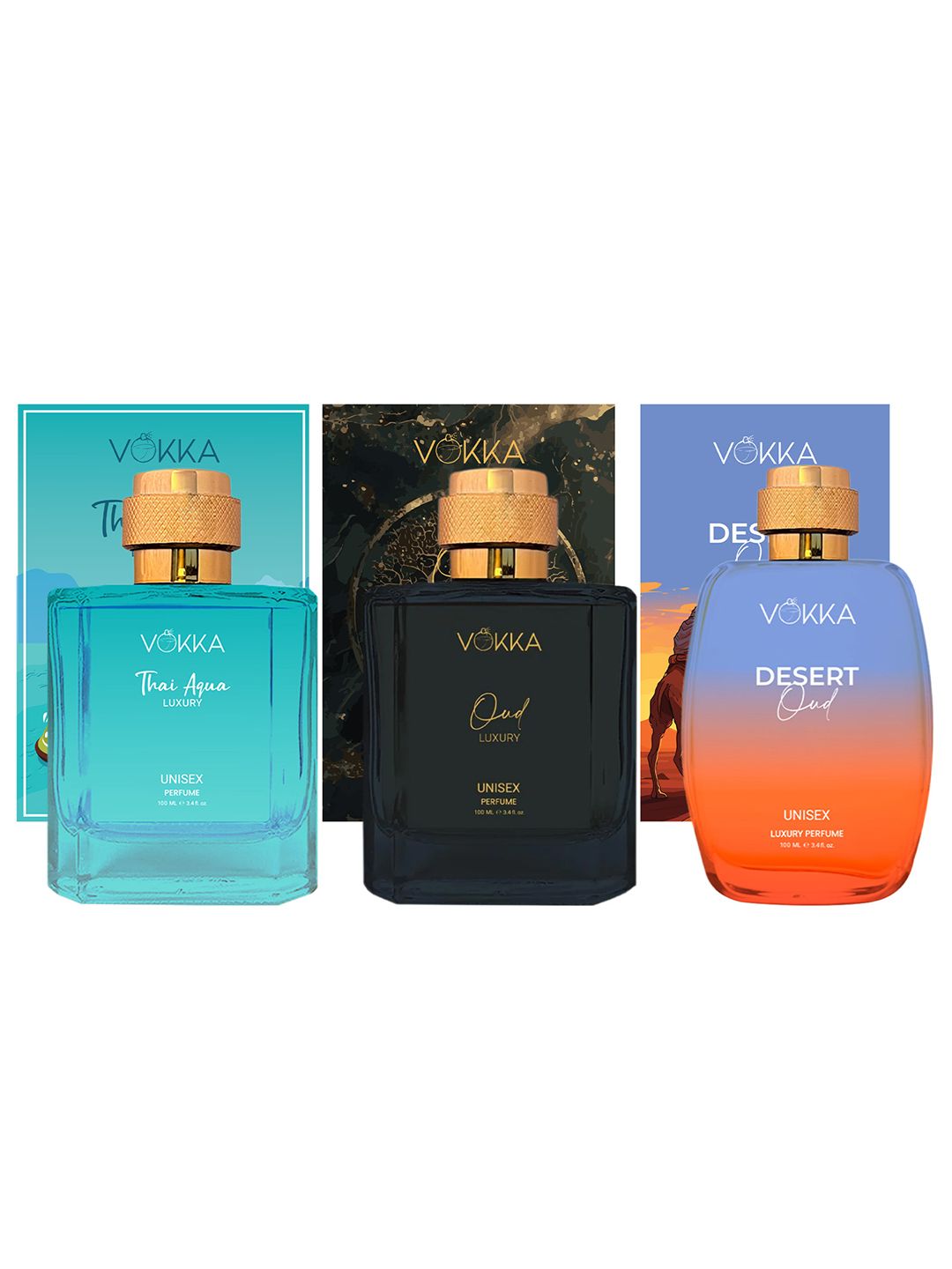 VOKKA Set Of 3 Thai Aqua Oud & Desert Long Lasting Eau De Parfum - 100 ml Each-picture-31