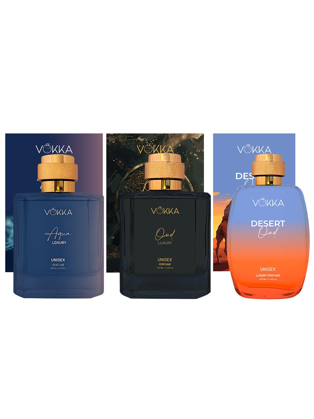 VOKKA Set Of 3 Aqua Oud & Desert Oud Long Lasting Eau De Parfum - 100 ml Each-picture-30
