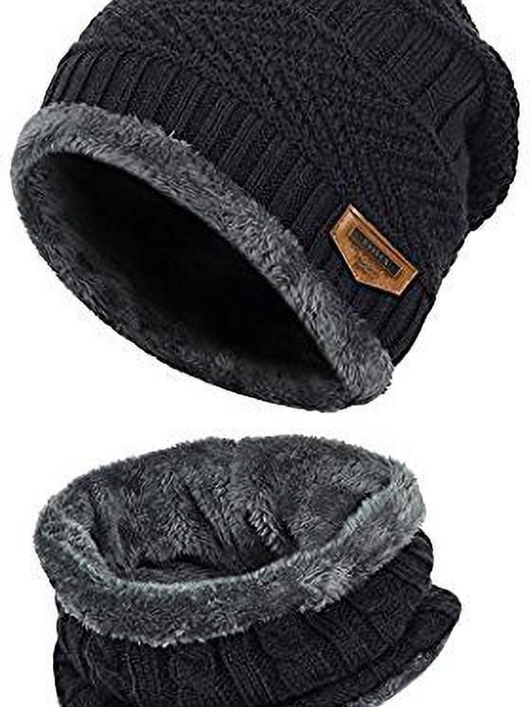 HOBOKEN Men Pack Of 2 Self Design Woollen Beanie Caps-picture-18