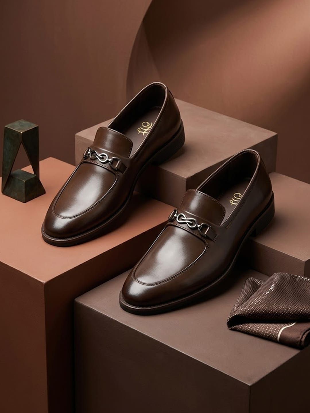House of Pataudi Men Round Toe Slip-On Loafers Formal Shoes-picture-46