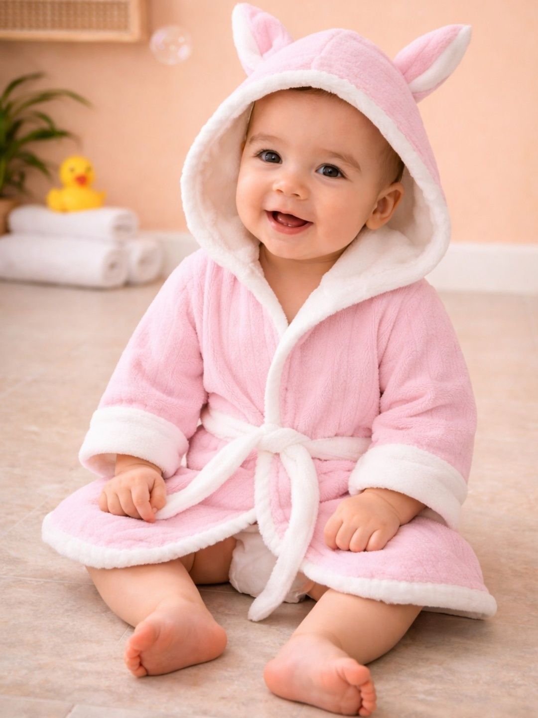 The Little Lookers Kids Microfibre Knee Length Hooded Bath Robe-image-8