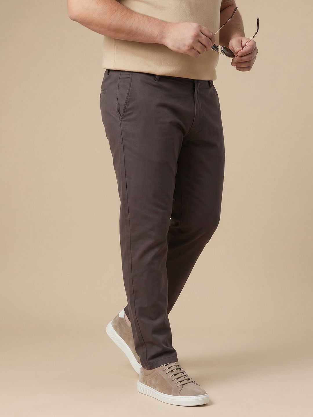 Thomas Scott Men Plus Size Mid Rise Pure Cotton Trousers-picture-19